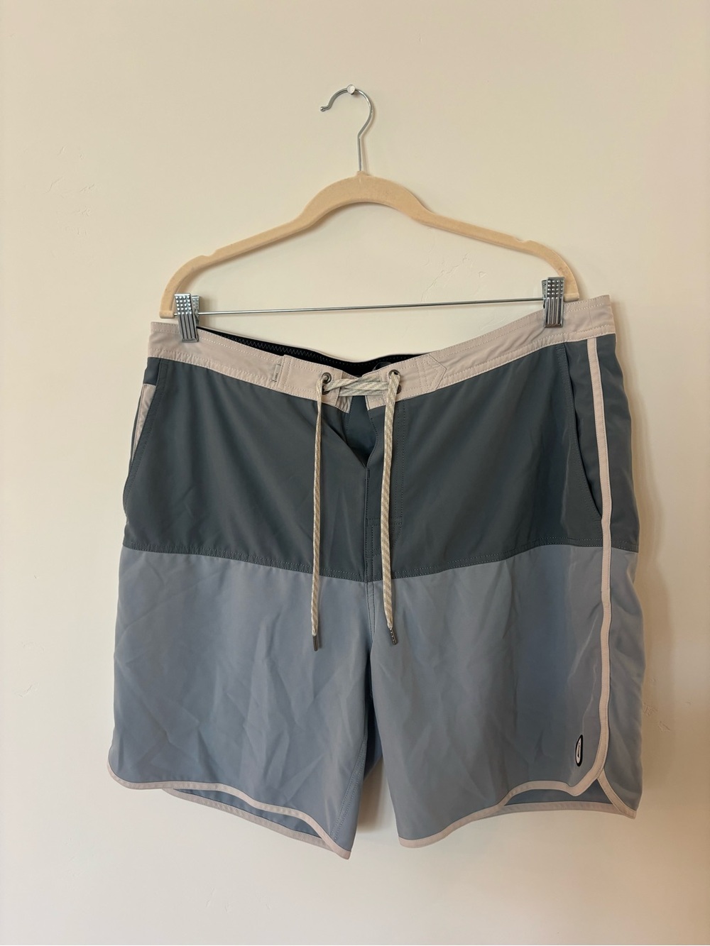 Vuori Two-Tone Gray & Charcoal Swim Trunks